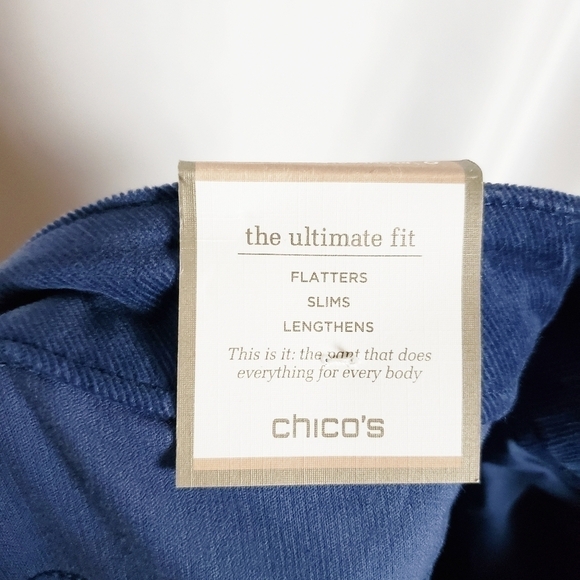 CHICO'S corduroy slim leg pants twilight blue - Picture 5 of 7